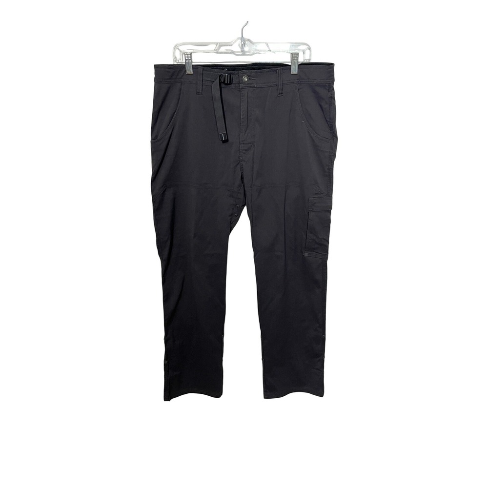 Prana Zion Pants Mens 36 Black Stretch Hiking Outdoor Cargo M4ST32116